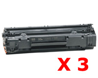 3 x HP CB435A Black Compatible Toner Cartridge 2,000 Pages