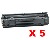 5 x HP CB435A Black Compatible Toner Cartridge 2,000 Pages