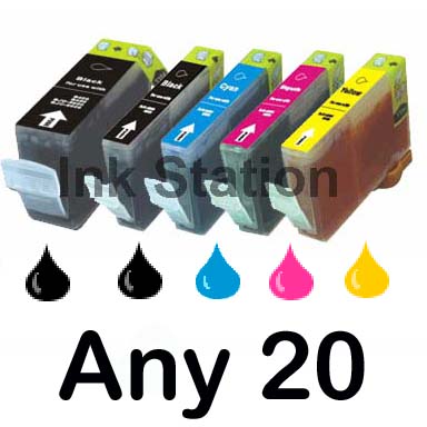 Any 20 Canon PGI-525, CLI-526 Compatible Inkjet (with Chip)<br><img src=/images/freeshipping2.gif border=0><br><font color=blue>Please Indicate your choice in checkout message box</font>