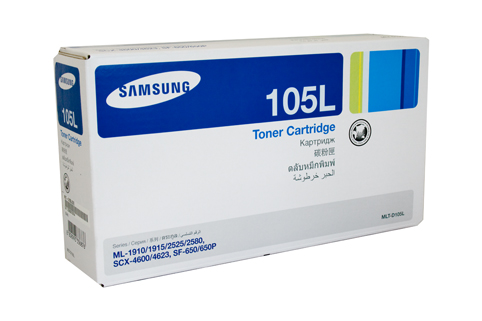 1 x Genuine Samsung ML-2525/2580N / SCX-4623F (MLT-D105L) Black Toner Cartridge - 2,500 pages