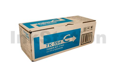 1 x Kyocera TK-554C Cyan Genuine Toner Cartridge - 6,000 pages