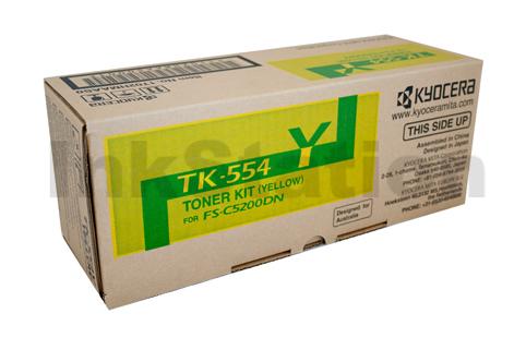 1 x Kyocera TK-554Y Yellow Genuine Toner Cartridge - 6,000 pages
